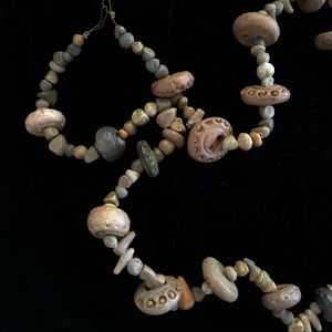 VINTAGE Clay bead chunky necklace- from England